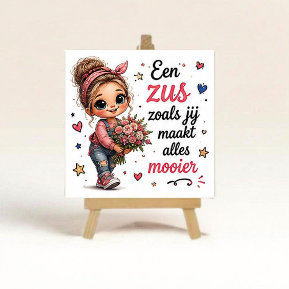 Zus cadeau tegeltje met tekst een zus zoals jij maakt alles mooier