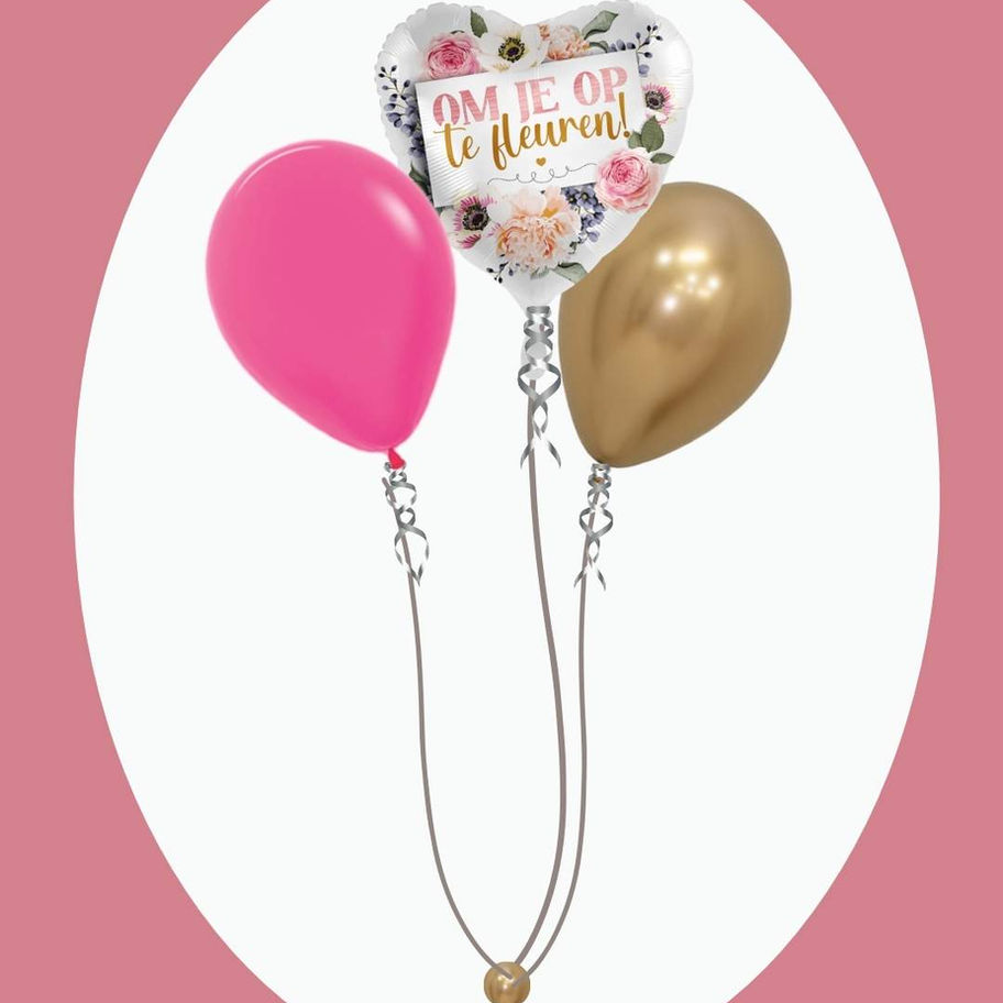 Folieballon om je op te fleuren trosje latex ballonnen
