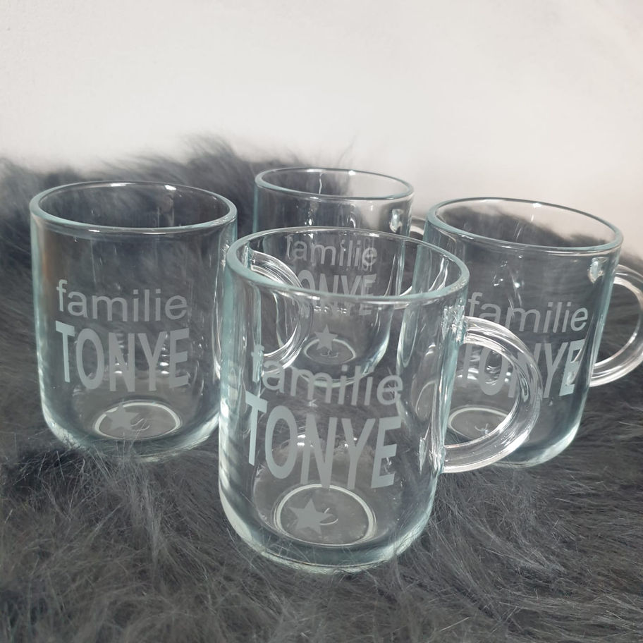 Theeglas naam gepersonaliseerd vaatwasserbestendig cadeau