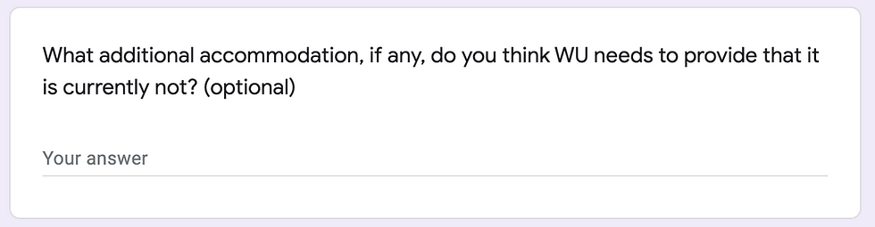 screenshot of survery question