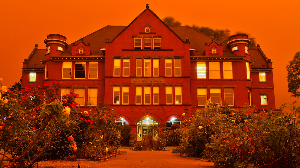 The front of Eaton Hall