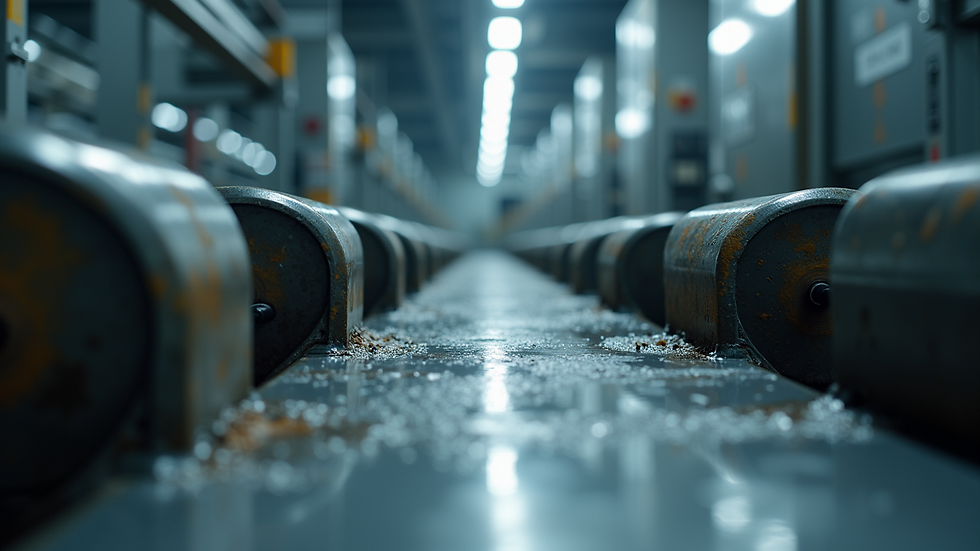 Eye-level view of maintenance checks on industrial cleaning tools