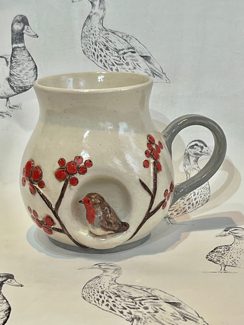 Thumbnail: Robin and berry mug