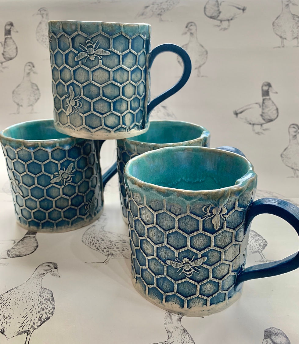 Thumbnail: Slab built bee mug