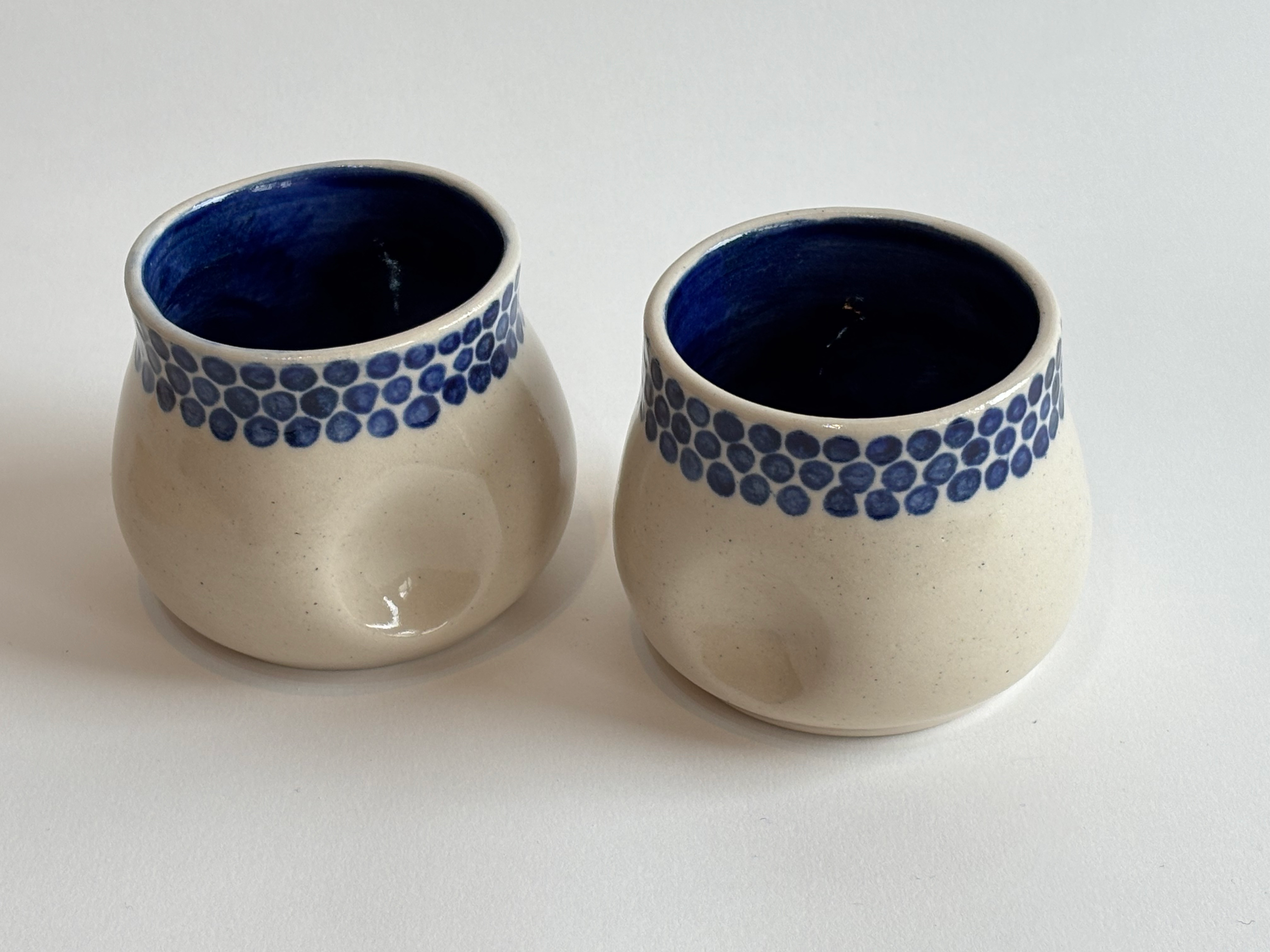 Set of 2 no handles espresso mugs