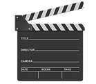 Clapper board representing video production