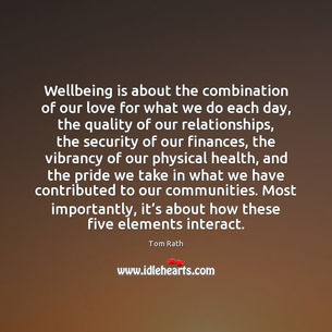#316 "Wellbeing is about the combination of our love for what we do each day ..." ~ Tom Rath