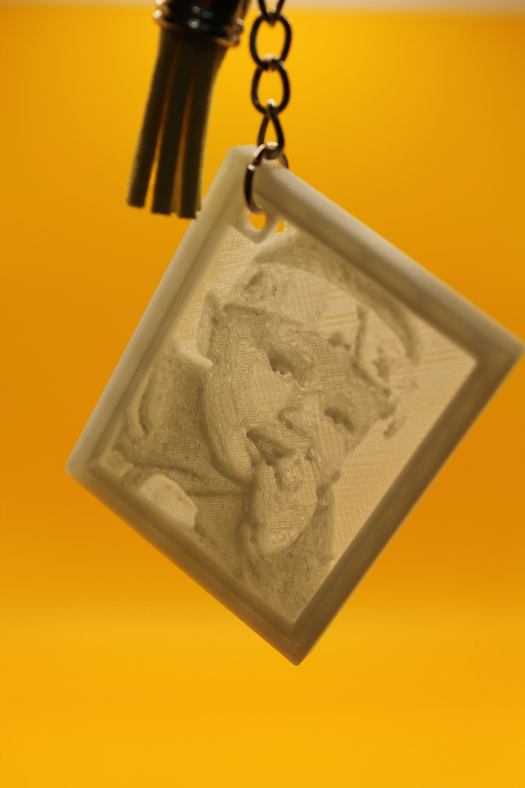 Custom 3D Printed Glow in the Dark Lithophane Keyring