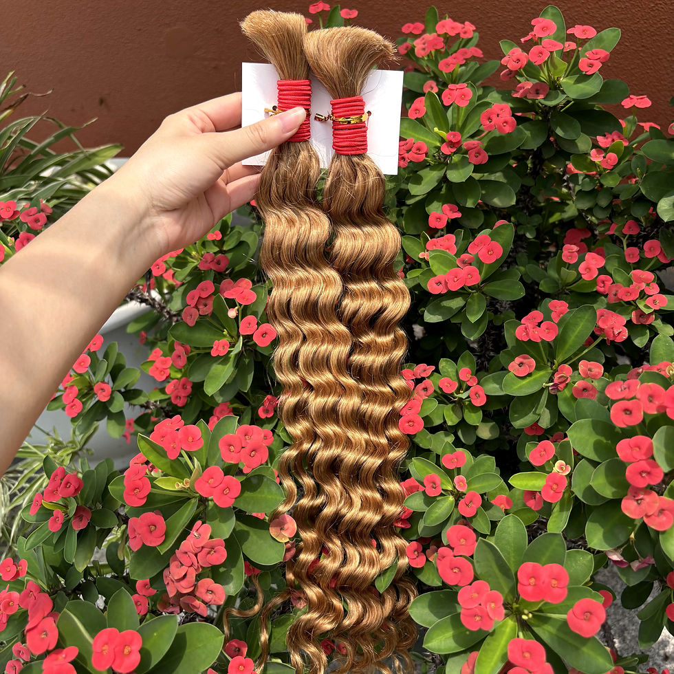 Thumbnail: 22 24Inch Deep Wave Bulk Human Hair for Boho Braids No Weft Colored 100% 12A Hu