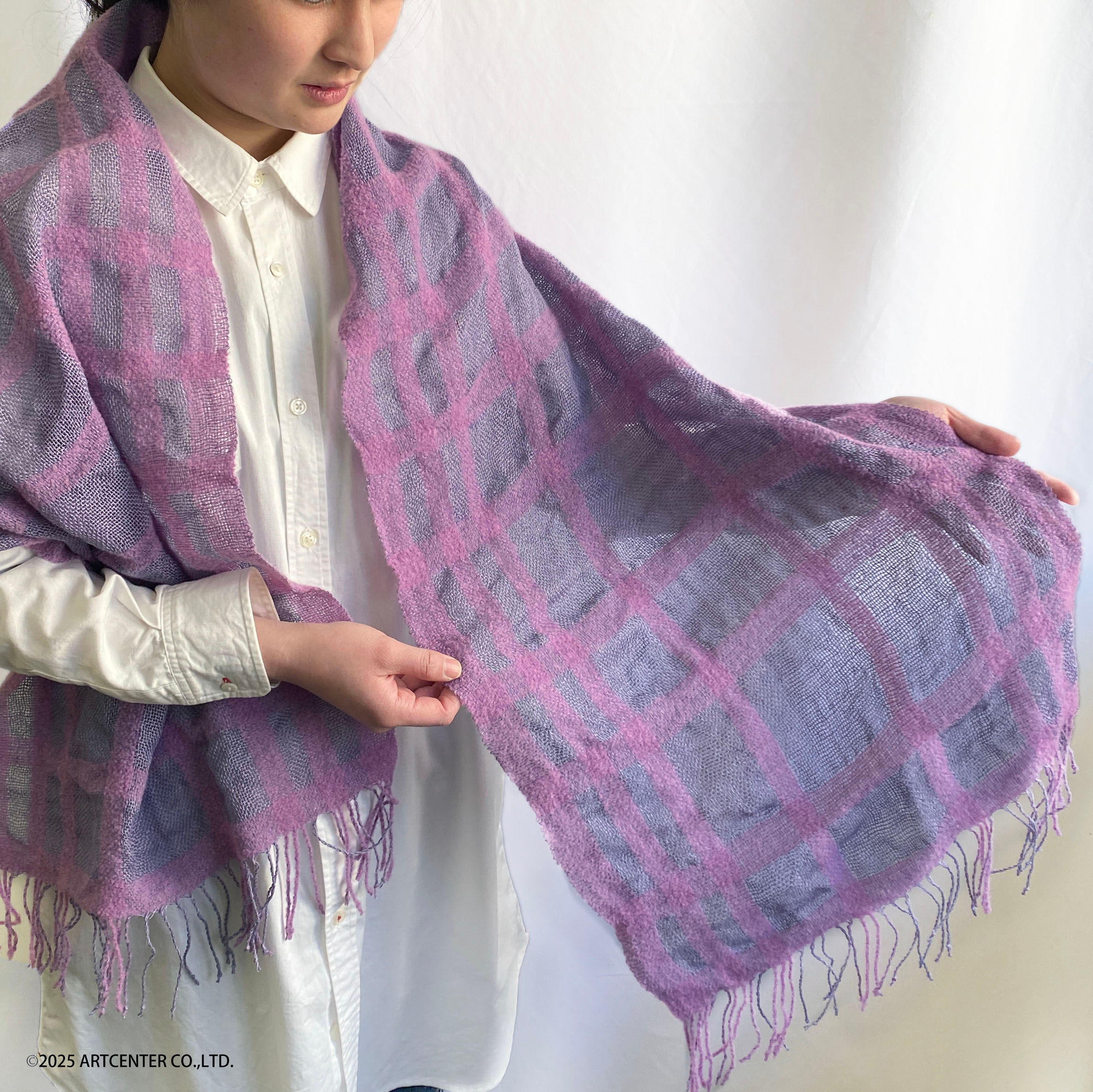 リネン×ウールのテクスチャーショール