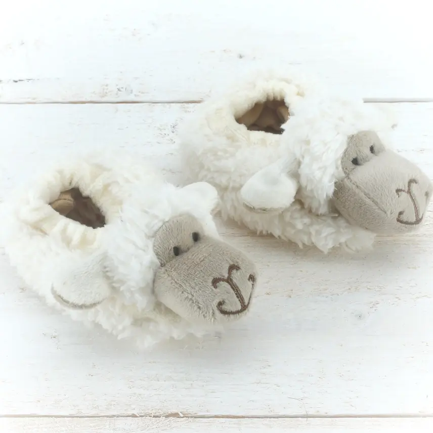 cream sheep slippers
