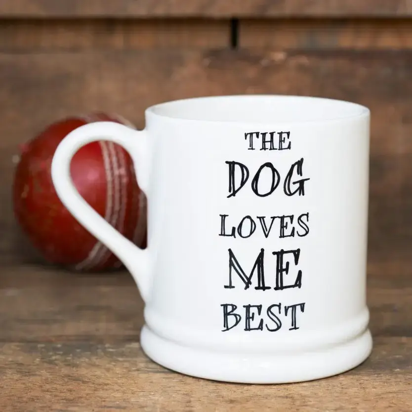 the dog loves me best mug, perfect gift