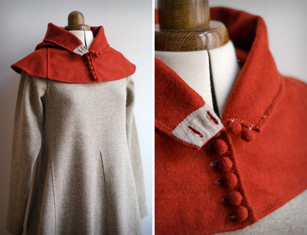 Red buttoned hood, late 14th century