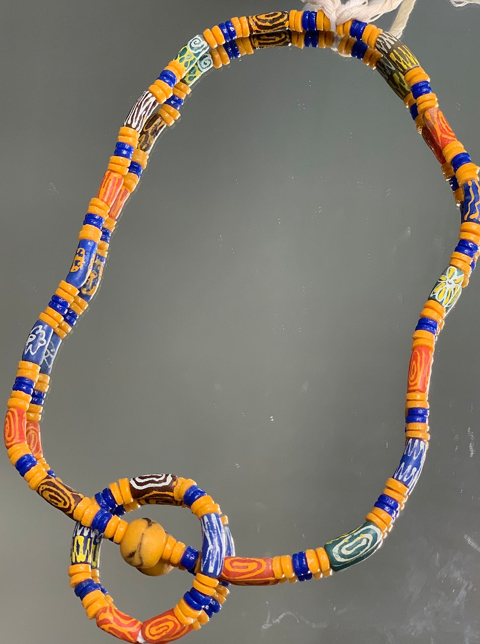 Thumbnail: Handmade Bead Necklace/Bracelet Set (Ghana)