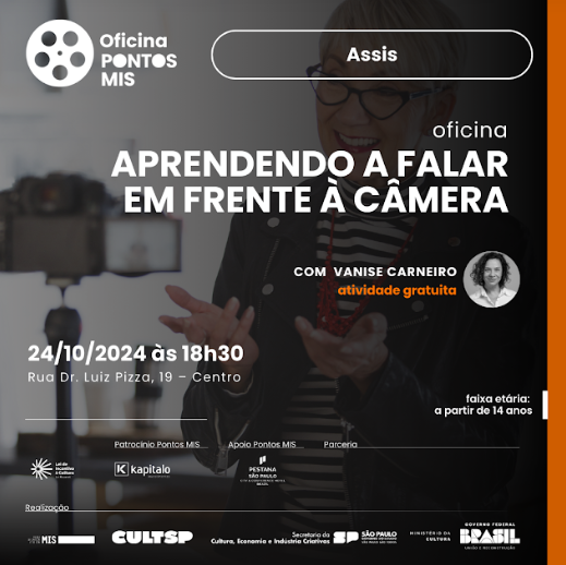 Oficina Gratuita: Aprendendo a falar em frente à câmera