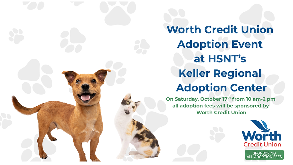 Worth Credit Union Adoption Event at HSNT's Keller Regional Adoption Center