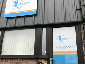 One way vision window lettering