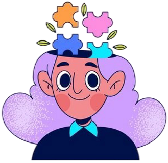 Illustrazione di una donna che riflette, simbolo del percorso personale di consapevolezza e benessere