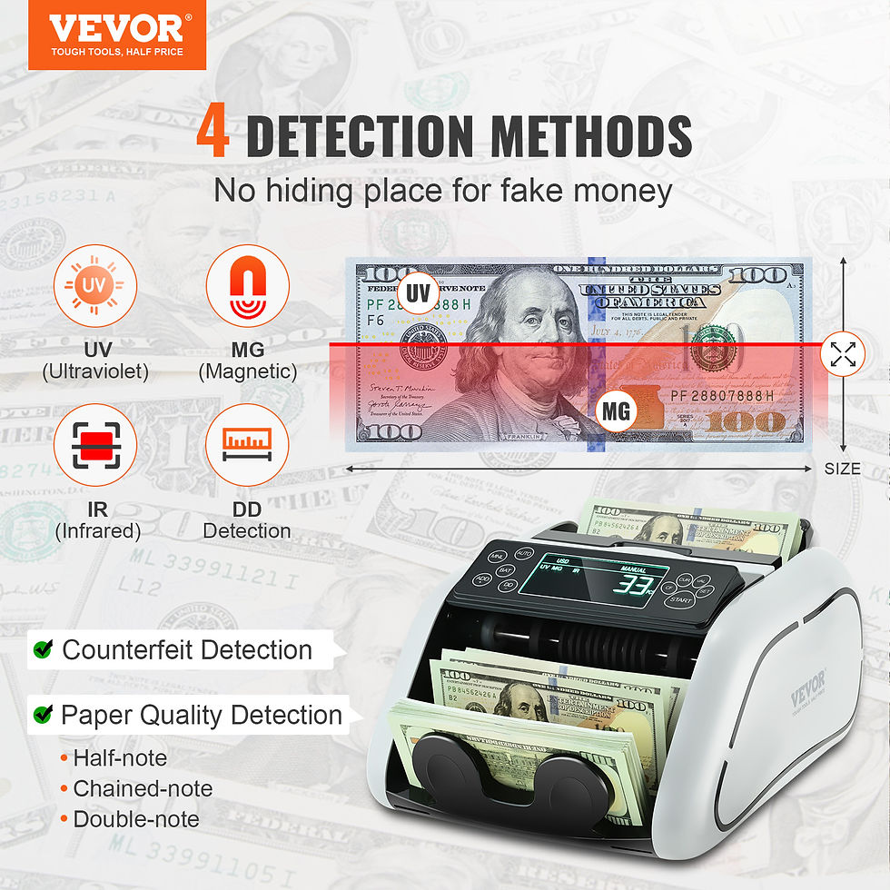 Thumbnail: SucceBuy 1000 Pcs/Min Money Counter Business Cash Register Bill Counterfeit Bill