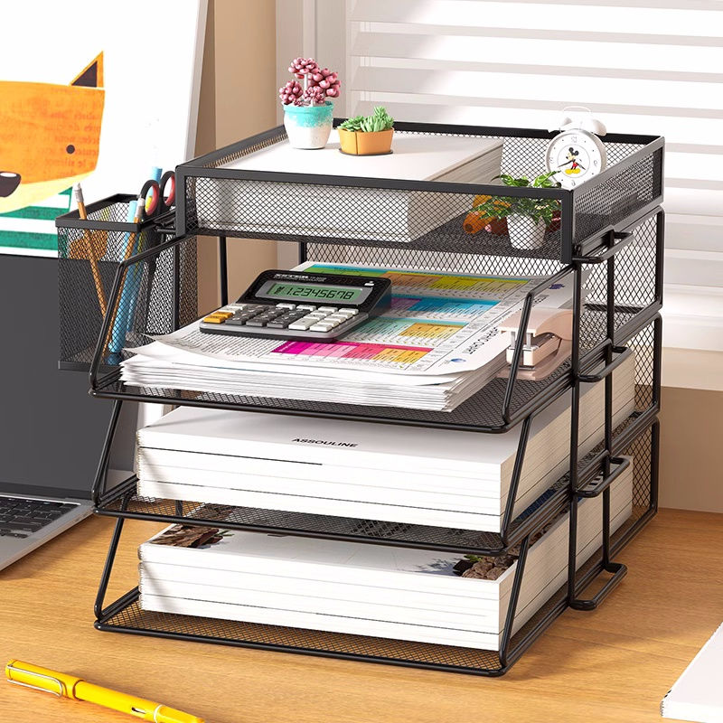 Thumbnail: Office A4 Paper Desk Organizer Document File Letter Book Brochure Filling Tray R