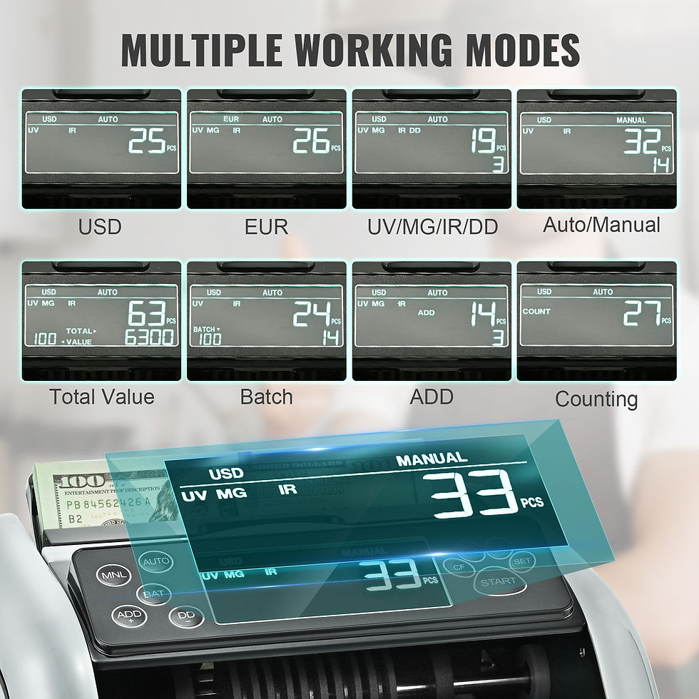 Thumbnail: SucceBuy 1000 Pcs/Min Money Counter Business Cash Register Bill Counterfeit Bill