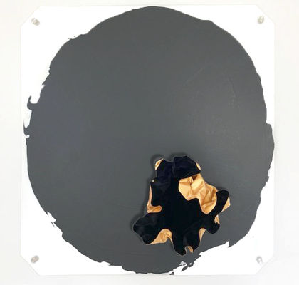 Giovanni Aloi_Eclipse_plexi glass, acrylic paint, velvet_48 x 48 inches_2022_Lesley Bodzy_