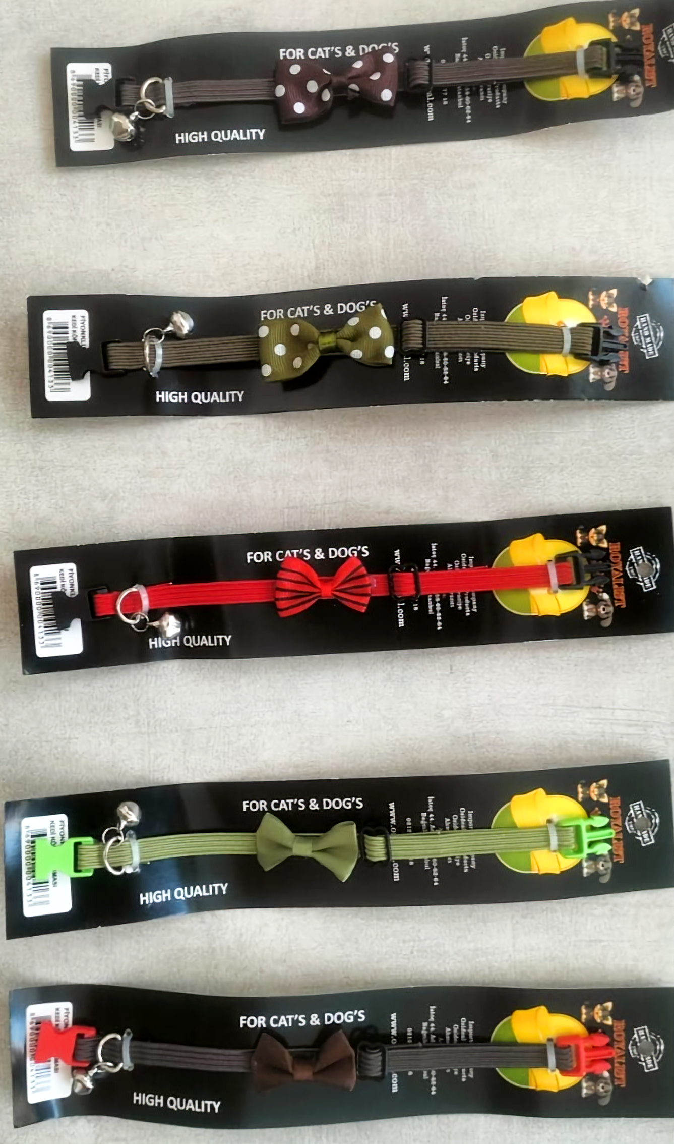 Fiyonklu Ayarlanabilir Kedi Köpek Boyun Tasması