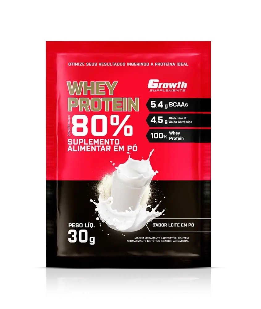 Miniatura: Whey Protein Concentrado 80% - Sachê de 30g - Growth Supplements