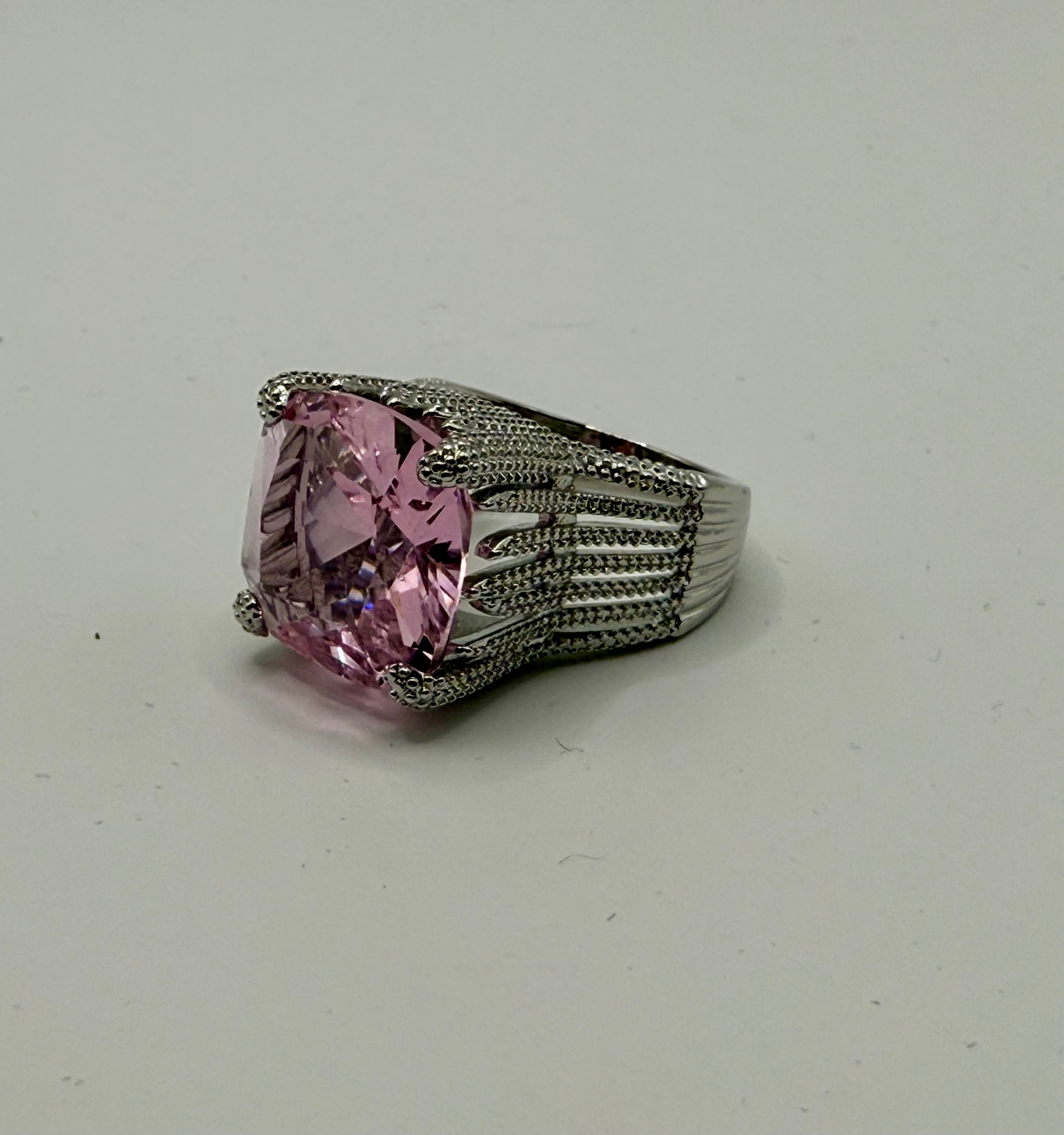 PINK FAUX GEM COCKTAIL RING 7