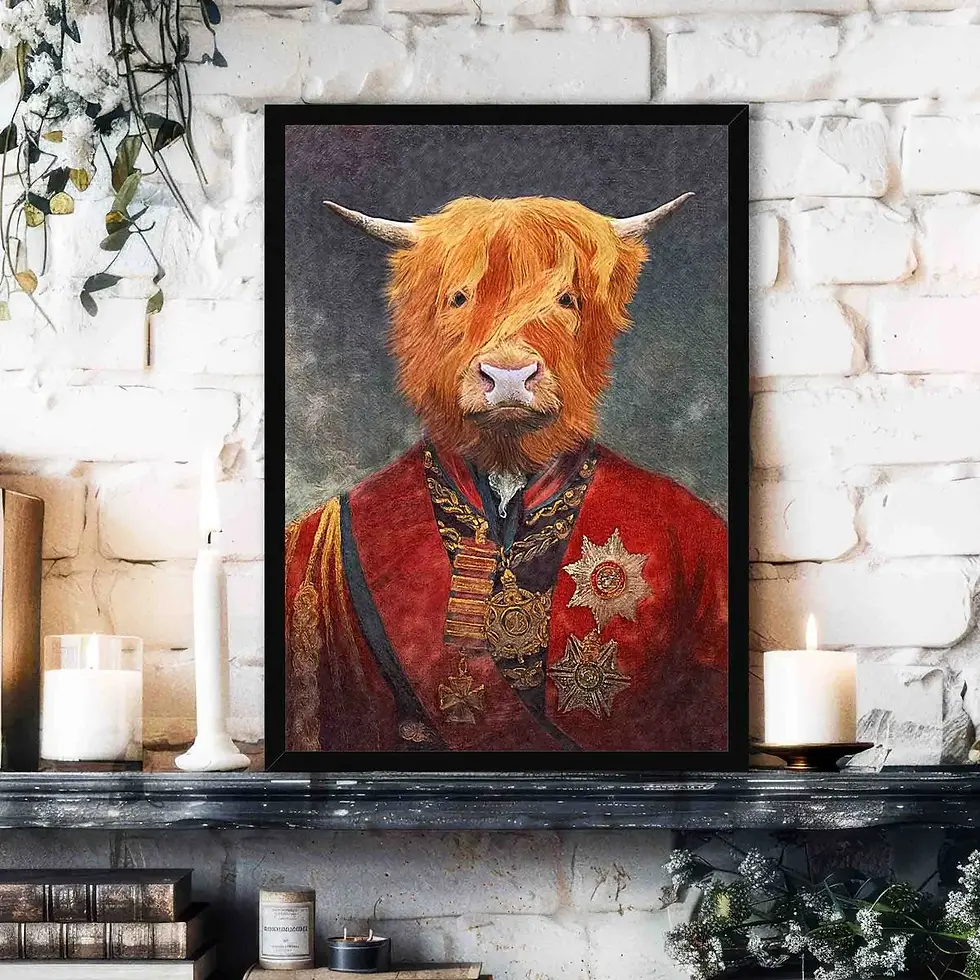 Highland Cow Vintage Portrait