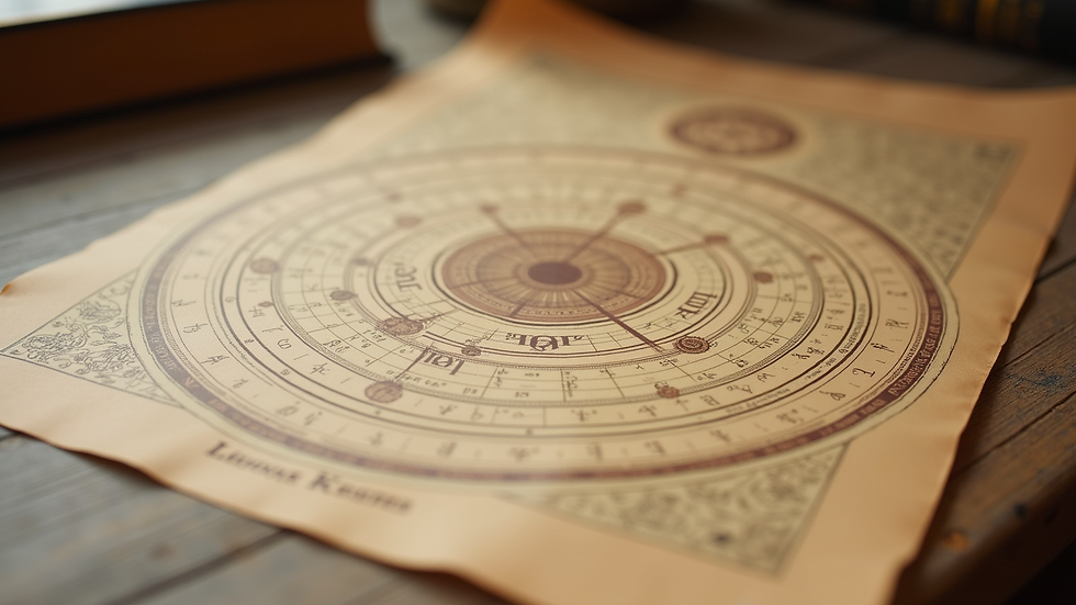 Close-up view of a printed kundli chart with planetary positions