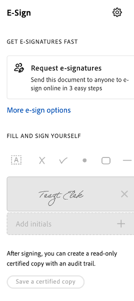 Adobe Sign aláírás funkció
