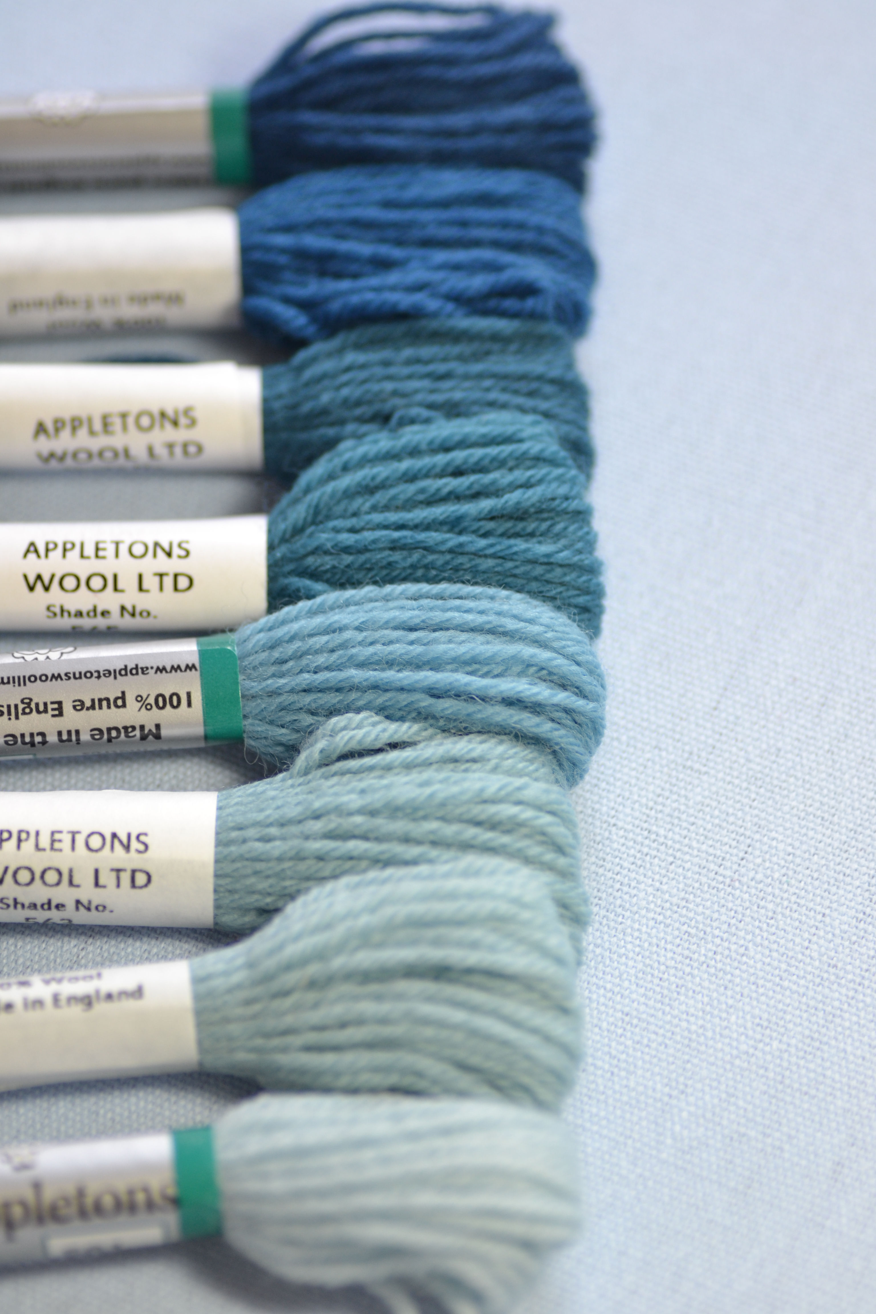 Complete range: 560 Sky Blue Appletons Wool