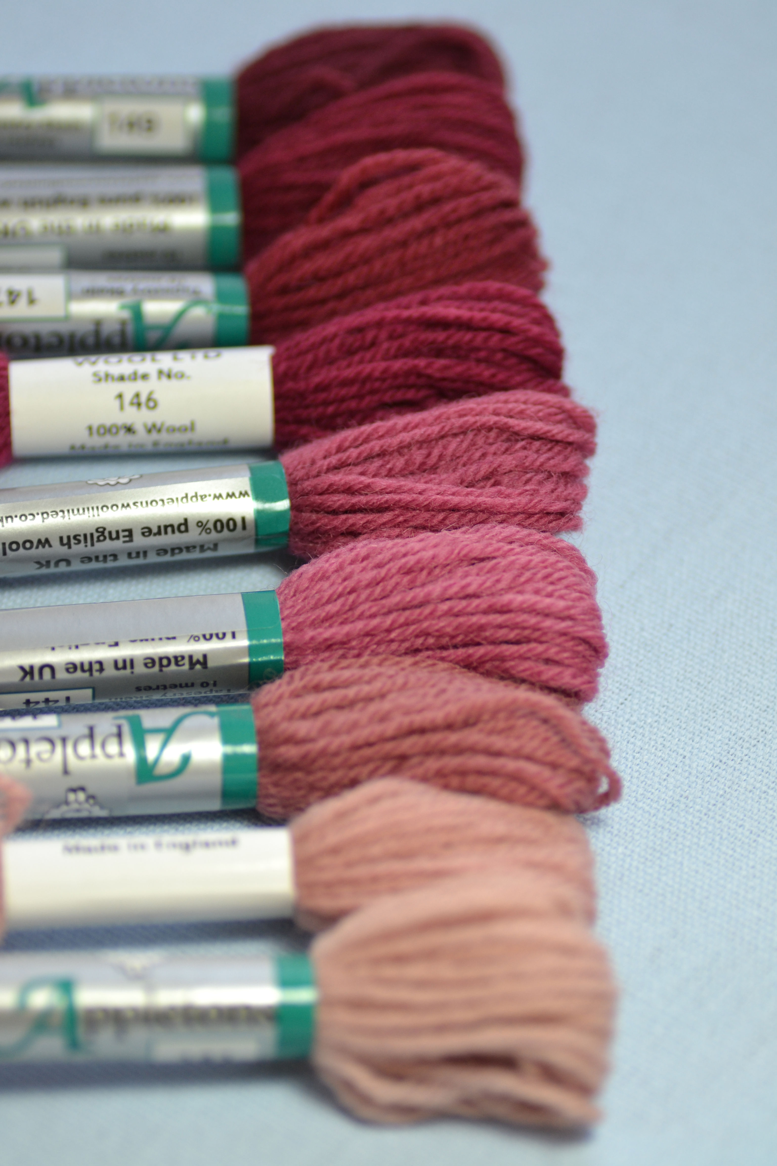 Complete range: 140 Dull Rose Pink Appletons Wool