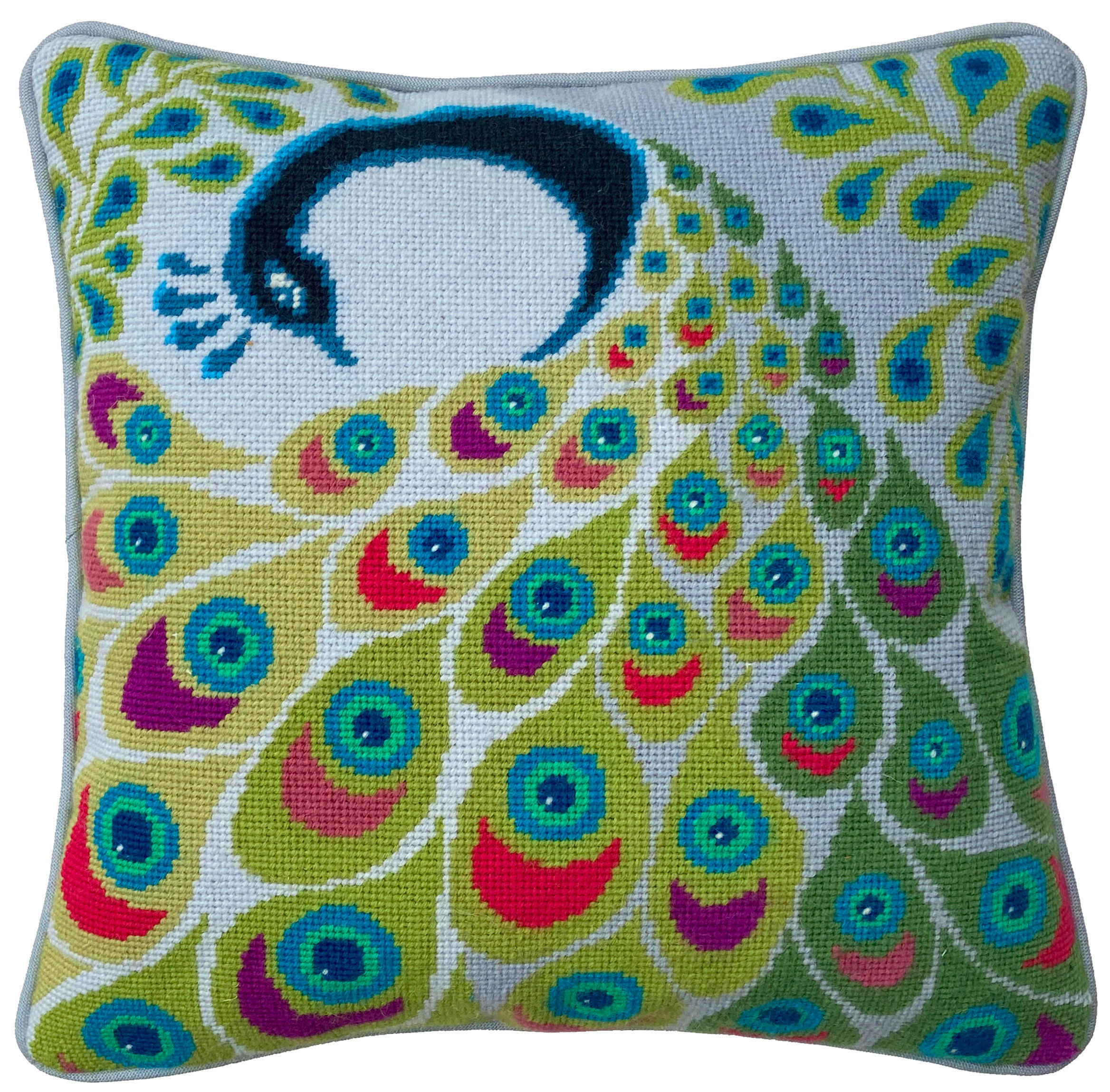 Painted Peacock Needlepoint Cushion Kit