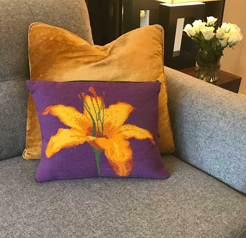 Tiger Lily Needlepoint Cushion Kit