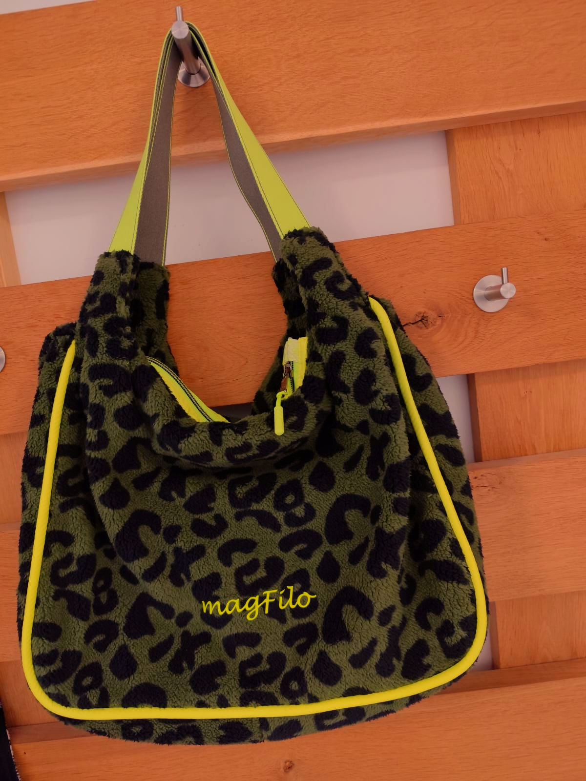 Leo Shopper khaki/neon gelb