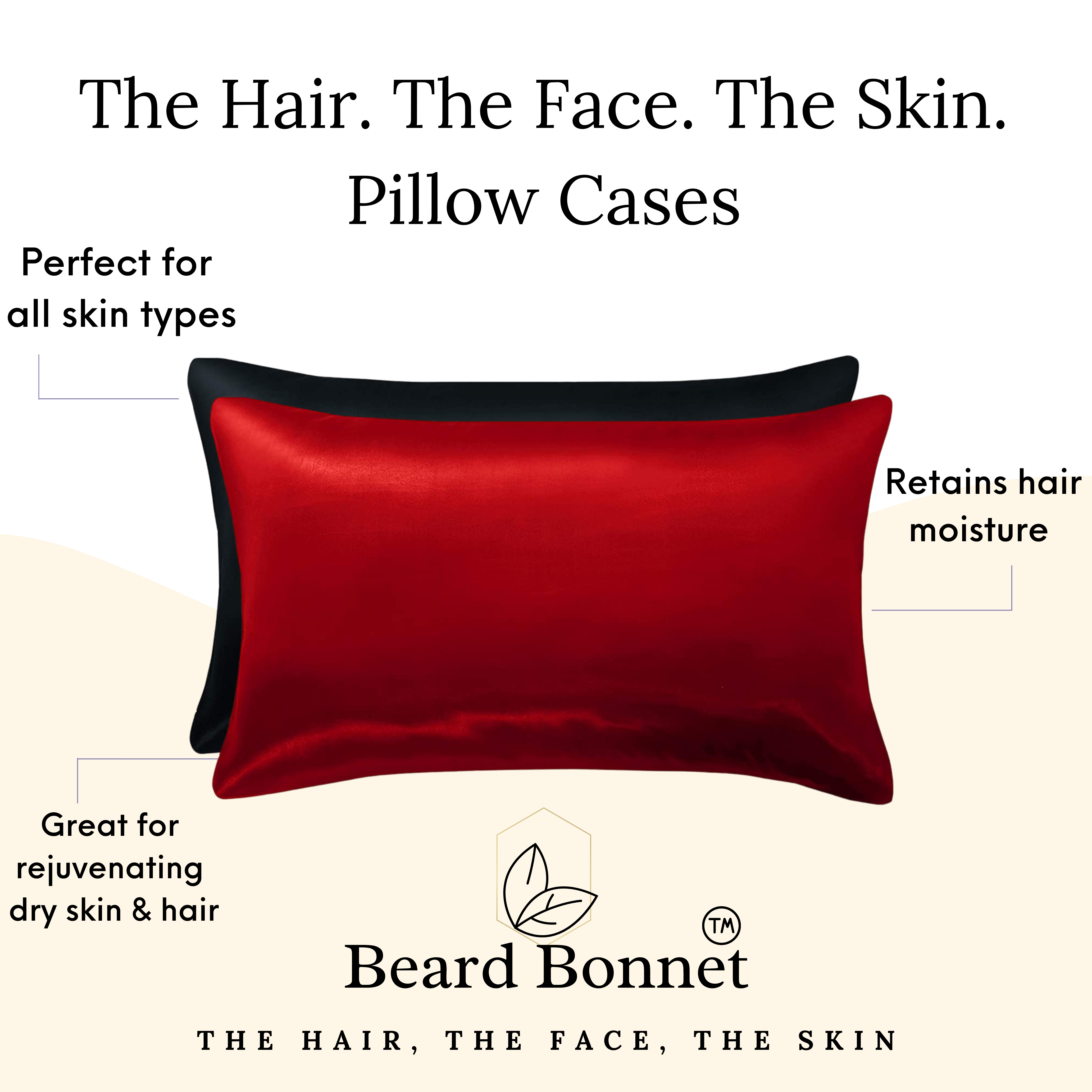 RED: SATIN WOVEN PILLOW CASES-