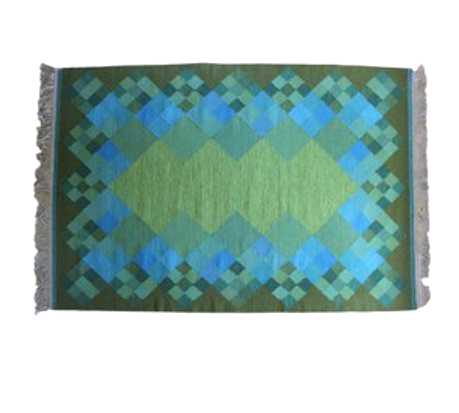 Swedish Rölakan Flat Wave Carpet, green