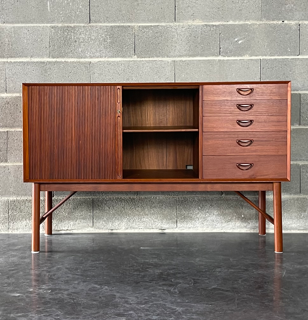 Thumbnail: Teak Tambour Sideboard by Peter Hvidt  and Orla Mølgaard Nielsen
