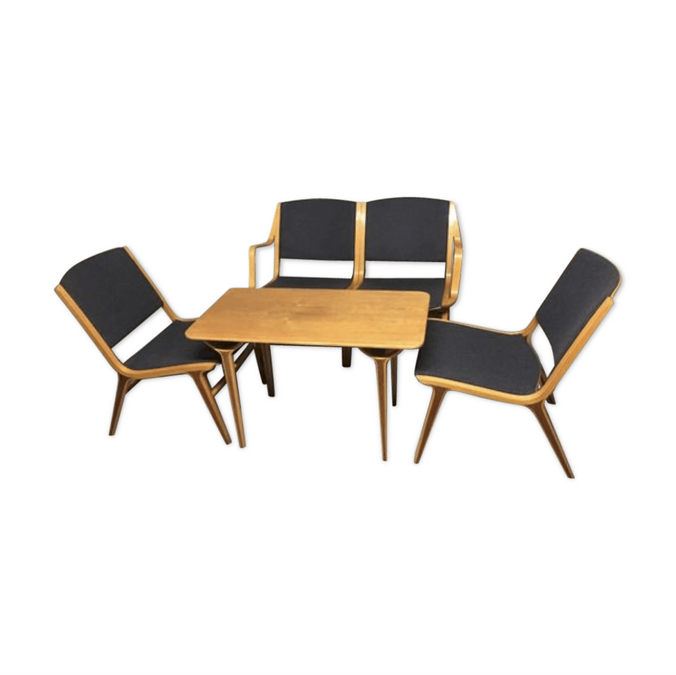 Peter Hvidt & Orla Mølgaard-Nielsen AX Birch and Teak Living Room Set