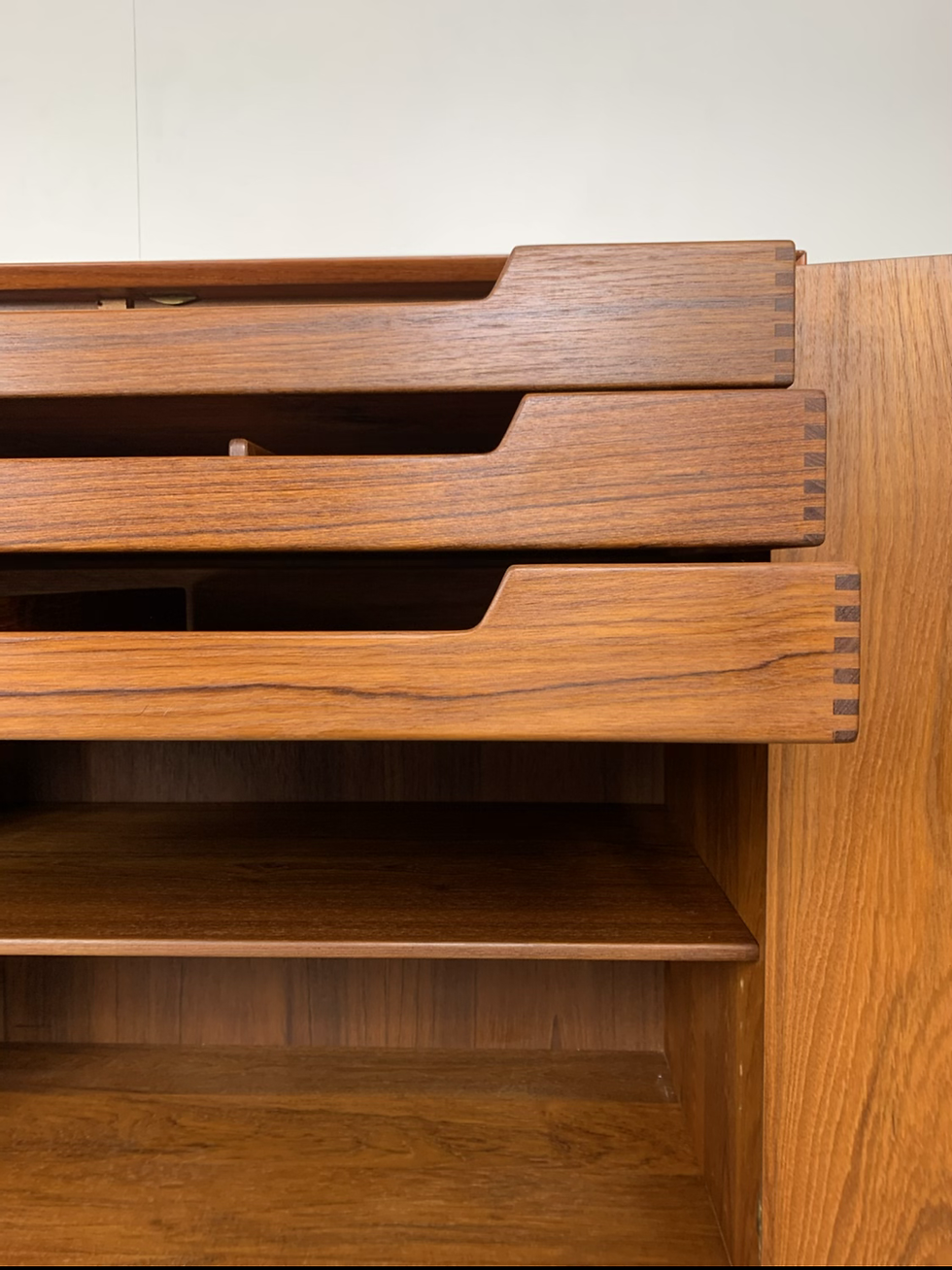 Thumbnail: Teak Cabinet Tambour Door by Peter Hvidt &amp; Orla Mølgaard-Nielsen
