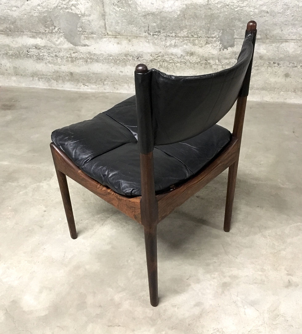 Thumbnail: Kristian Vedel Rio Palisander & Black Leather Chairs, Set of 4