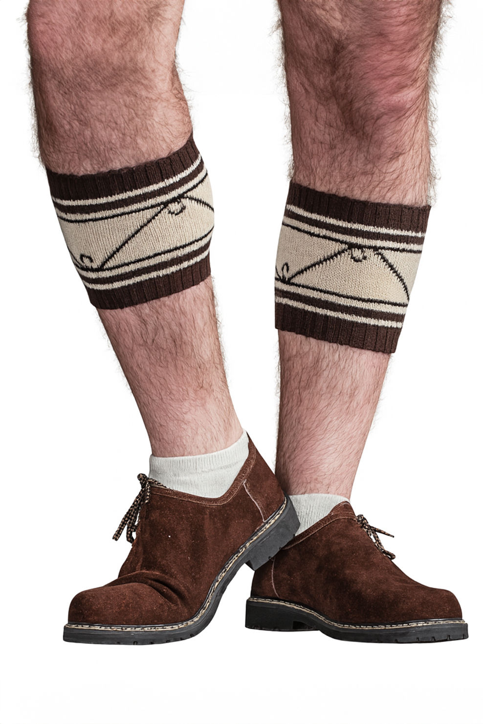 Polaina Típica Alemã Masculina Curta - Marrom