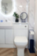 Student accommodation en-suite bathroom which is modern and white