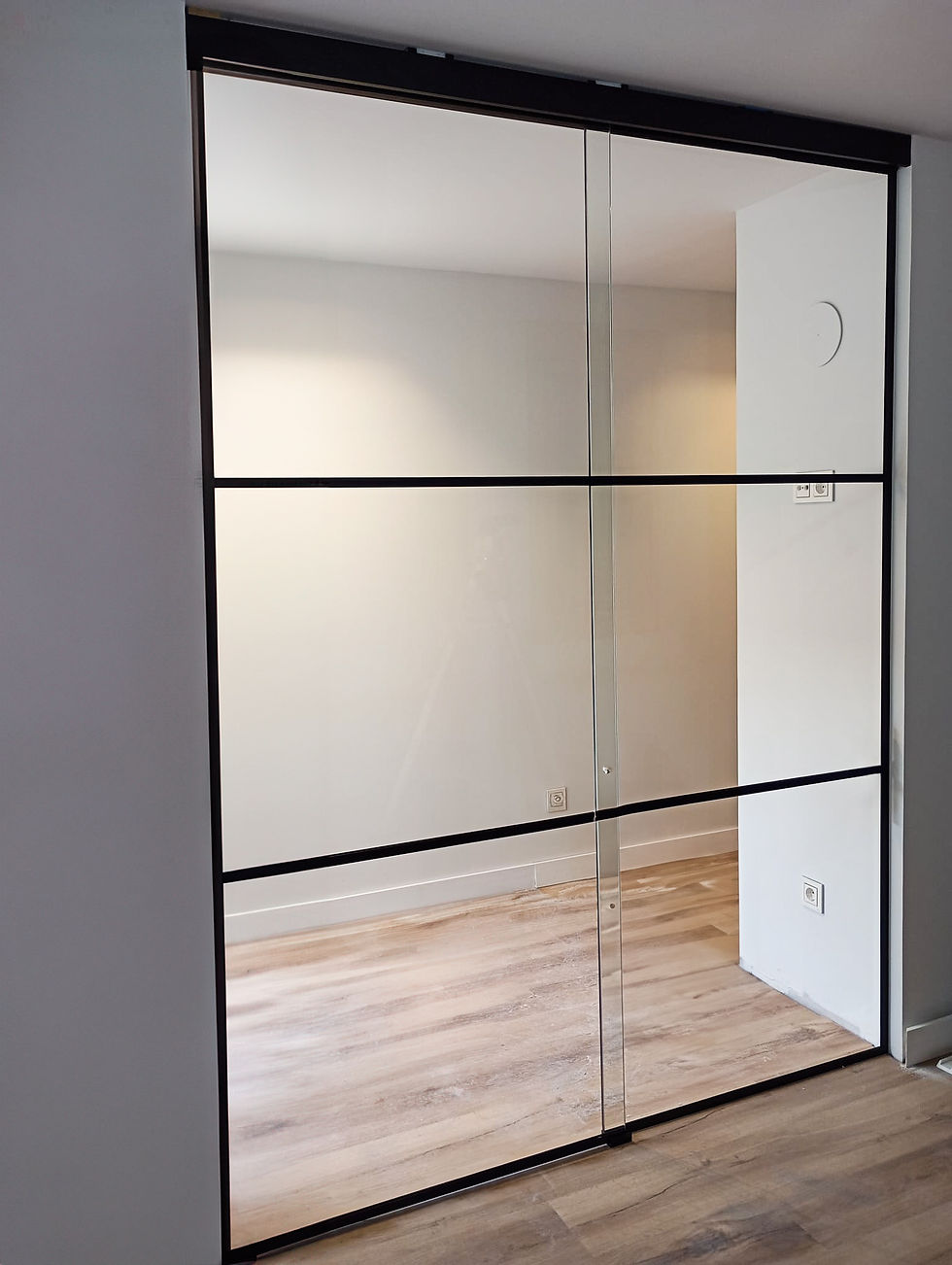 Puertas de cristal con estructura metálica
