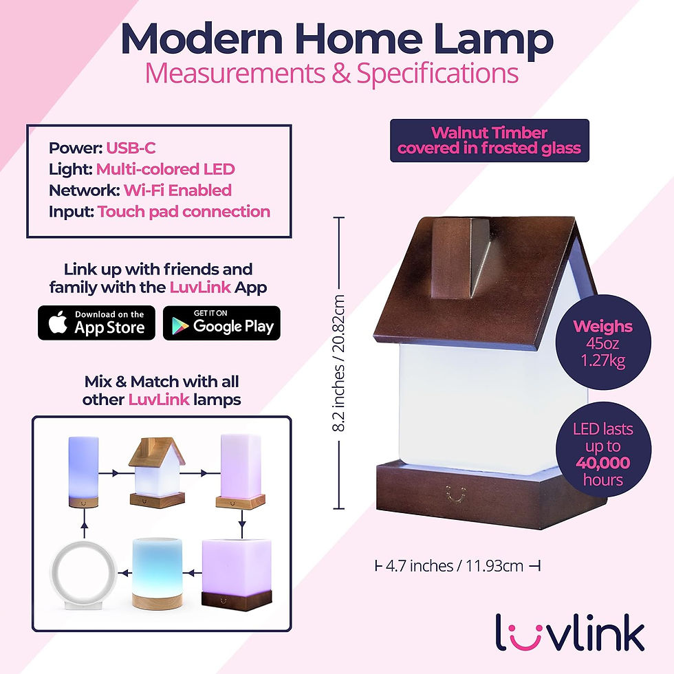 Thumbnail: Home Friendship Lamp v2 Extended WiFi Range - Bluetooth Setup - Wood & Gl