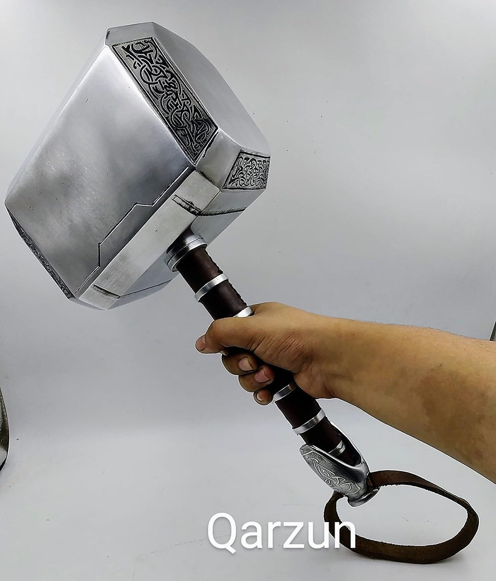 Thumbnail: Qarzun Thor Hammer Metal MCU Thor Mjolnir Cosplay 1/1 Scale Movie Prop Replica T