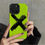 Thumbnail: Fluorescence Green Cute Phone Case - Simple X Graffiti - For iPhone 15, 14, 13, 