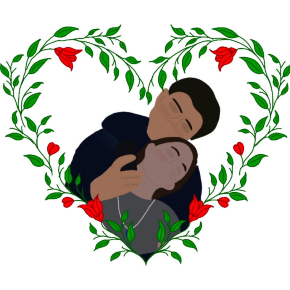 Couple in a heart
